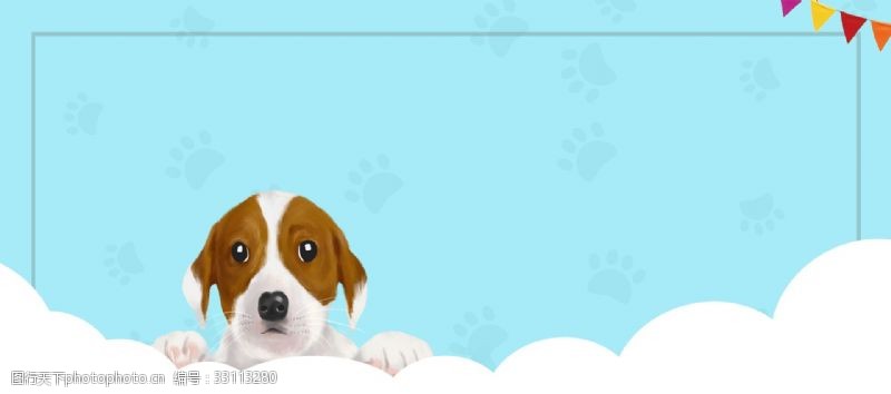 宠物店海报卡通简约可爱小狗宠物海报背景