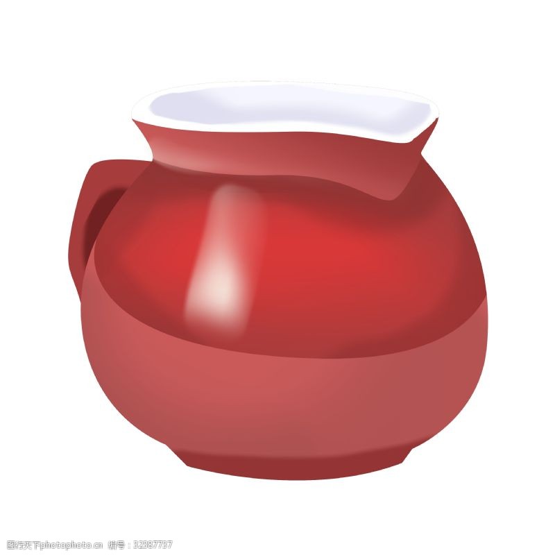 红茶漂亮的红色茶壶插图