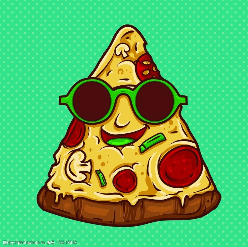 披萨图案披萨卡通形象