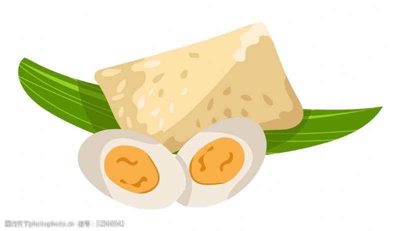 绿色的粽子鸡蛋糯米图案插图