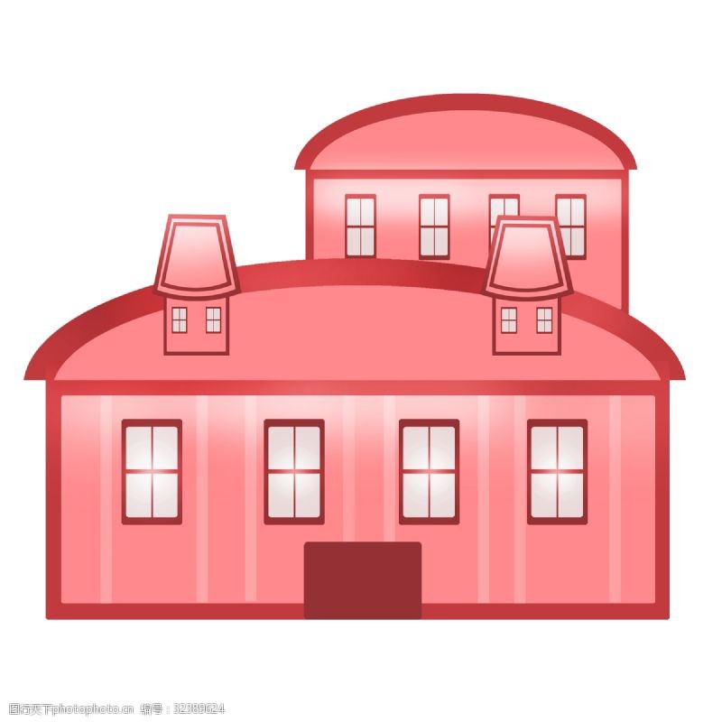 漂亮的红色房子插画
