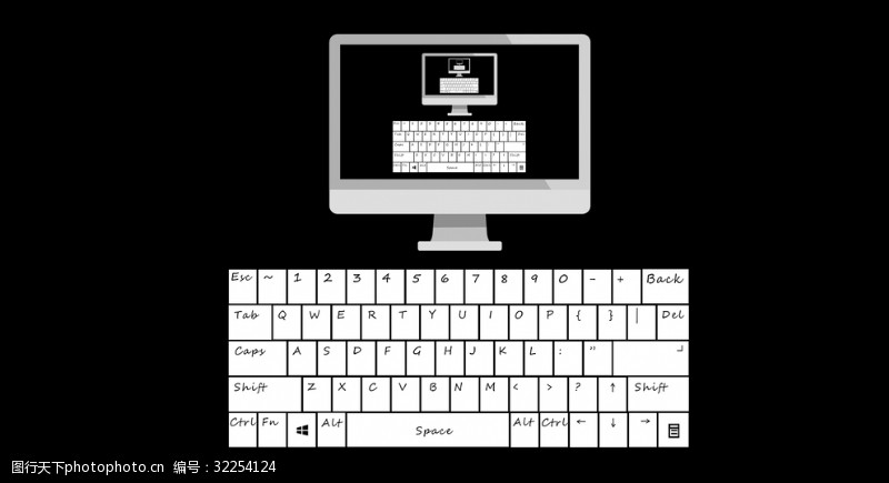 字幕标示电脑桌面高清键盘屏幕壁纸