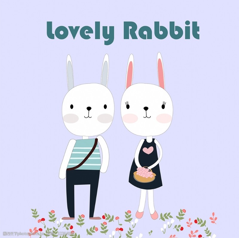 两只手小兔子两只小可爱