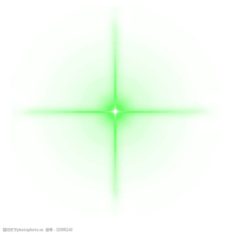 射灯柱绿色十字光效PSD透明底