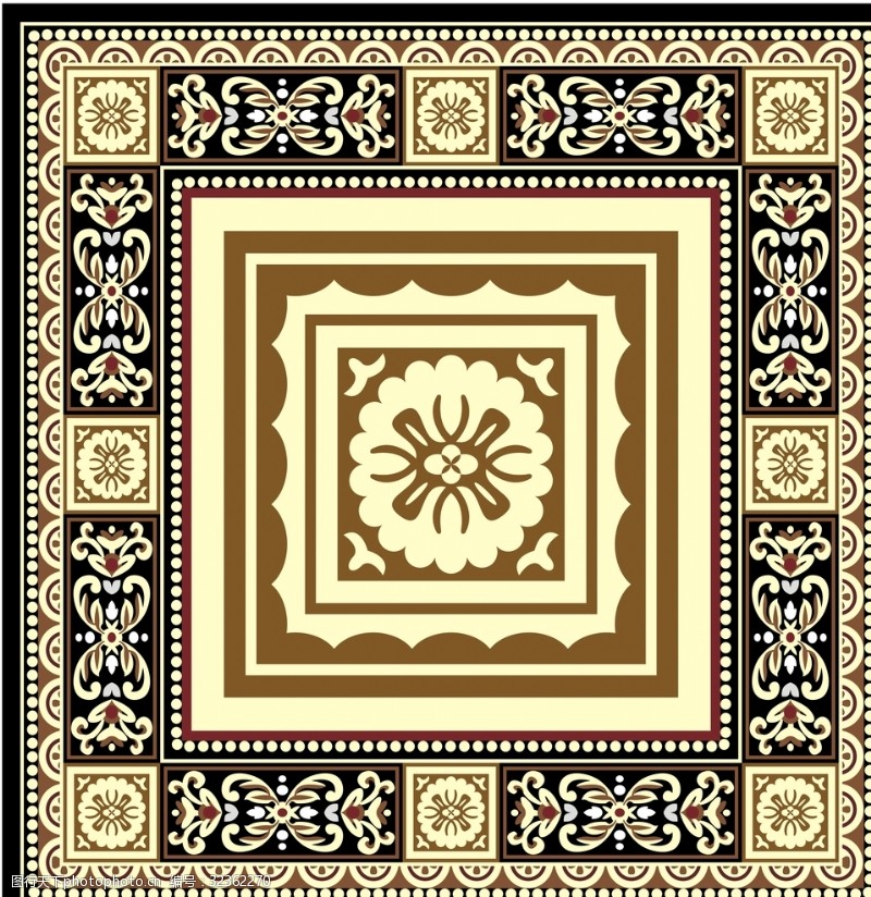 中式框画古典花纹图案