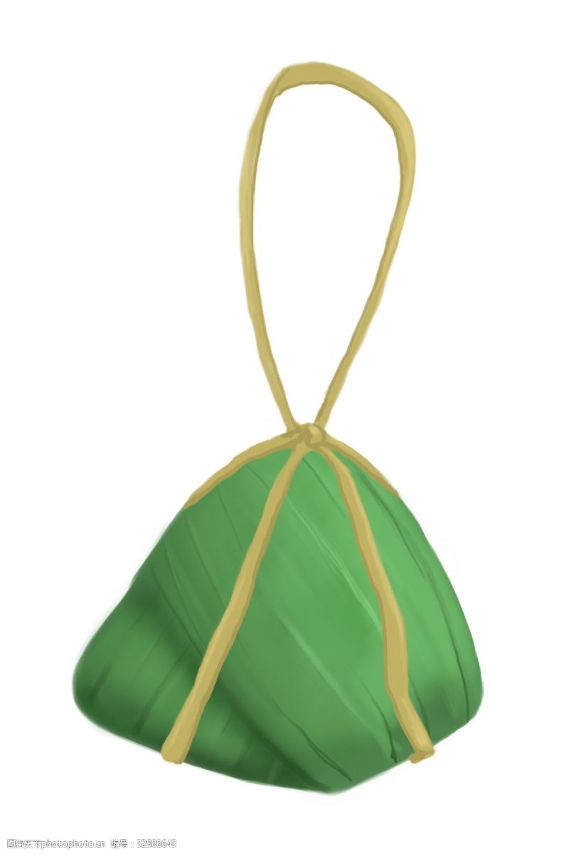 绿色的粽子一个端午节粽子插图