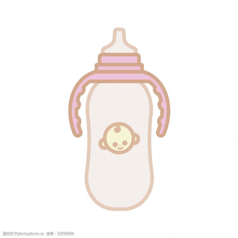 可爱装饰画婴儿奶瓶装饰插画