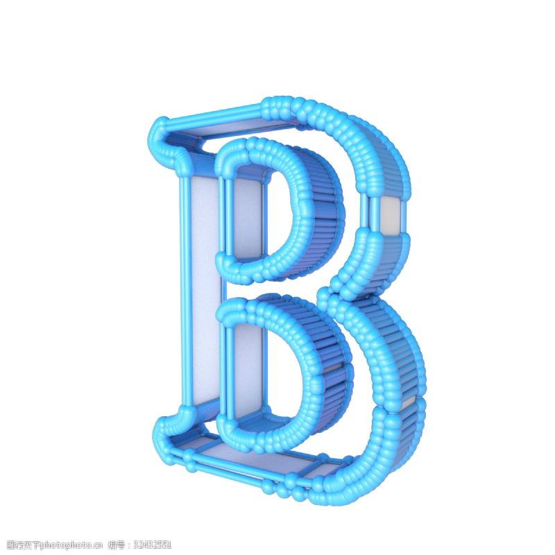 C4D立体字母B
