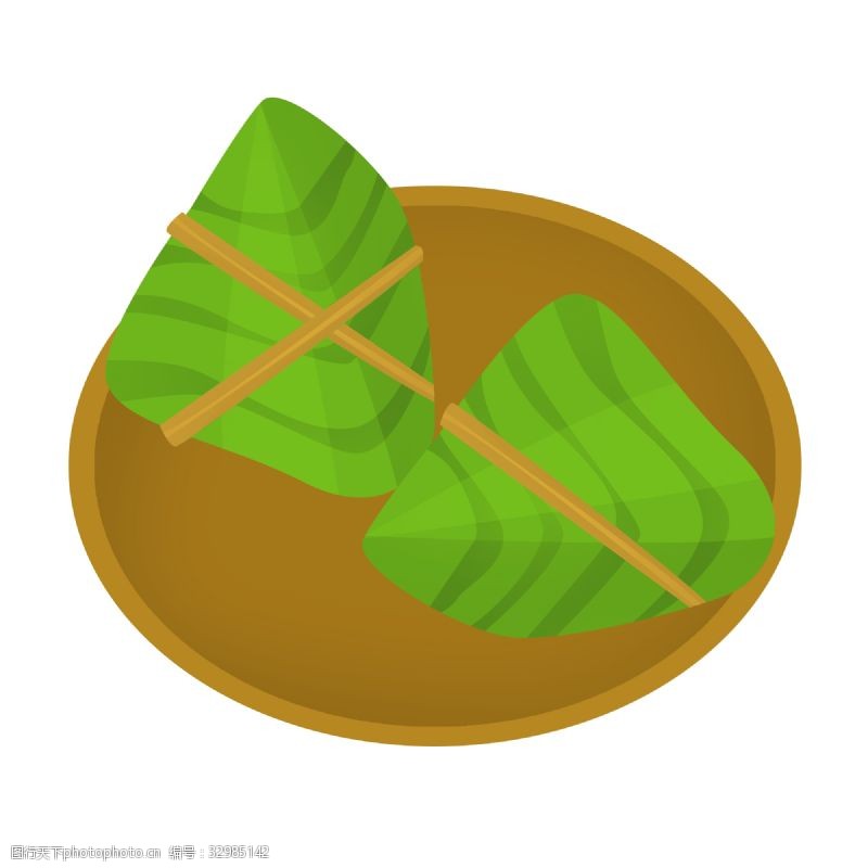 绿色的粽子端午节的大米粽子