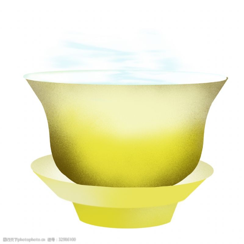 陶瓷碗黄白色茶碗陶瓷插图