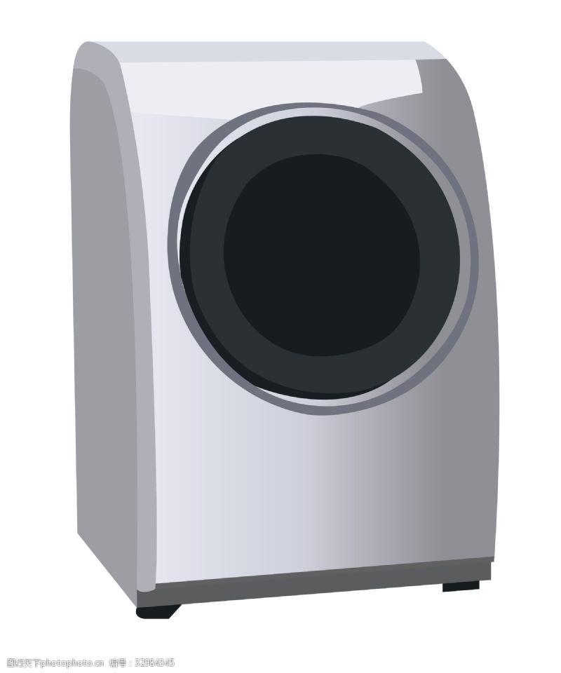 白色的洗衣机家用电器洗衣机插画