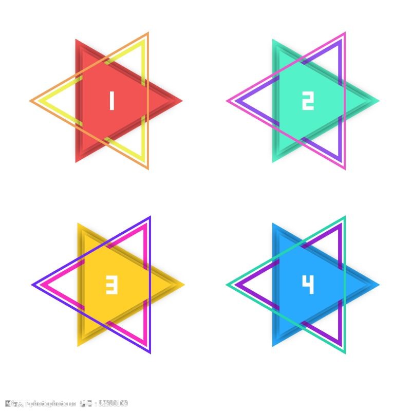 三角形标签三角形对称图案插图