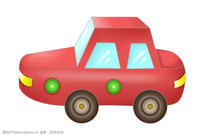 口红红色的拟人汽车插画