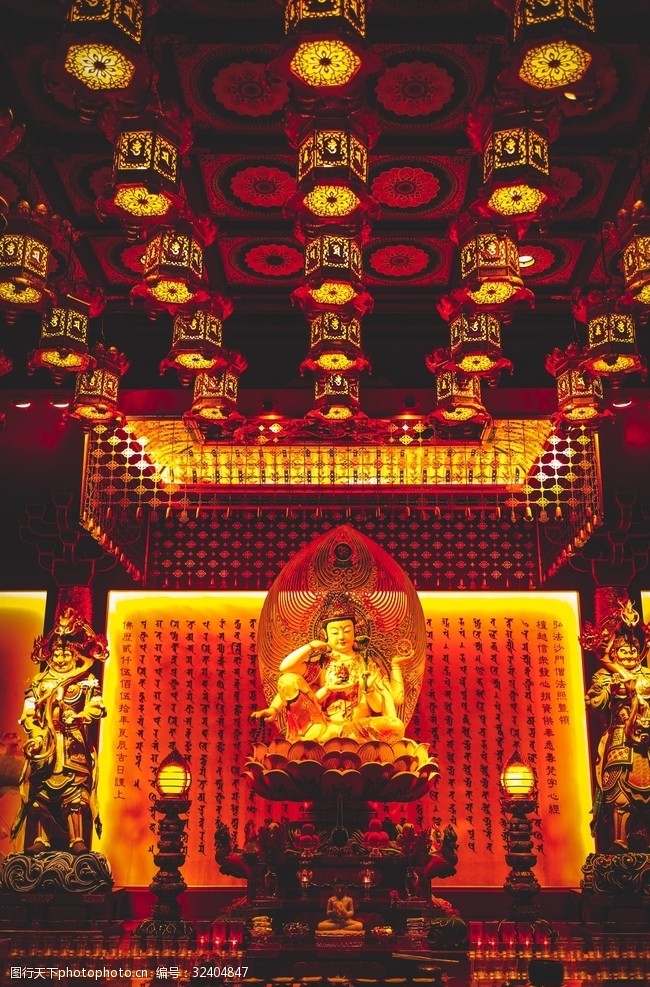 殿宇红色寺庙佛像