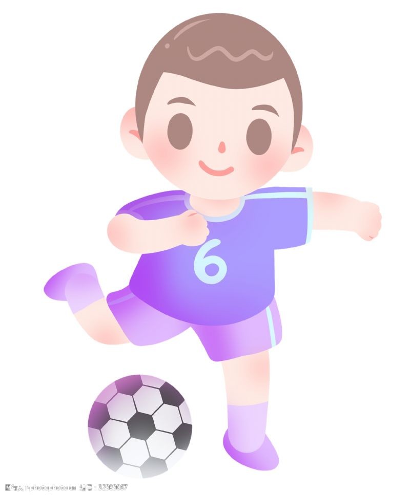 开心的小男孩和足球