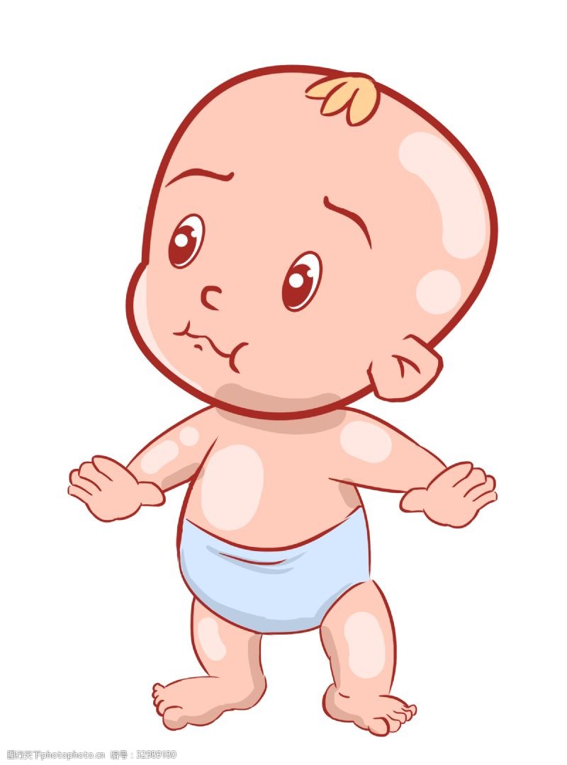 可爱装饰画哭泣的婴儿装饰插画