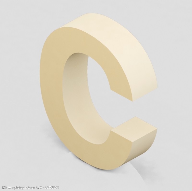 科技婚礼素材立体3D英文字母C