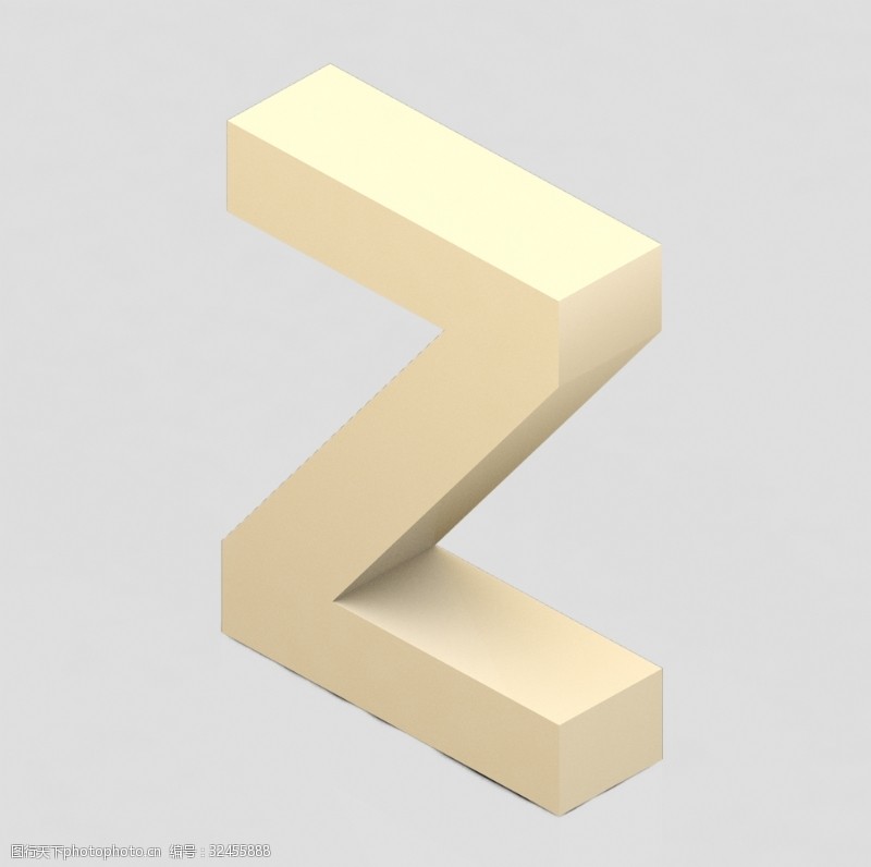 立体字母立体3D英文字母Z