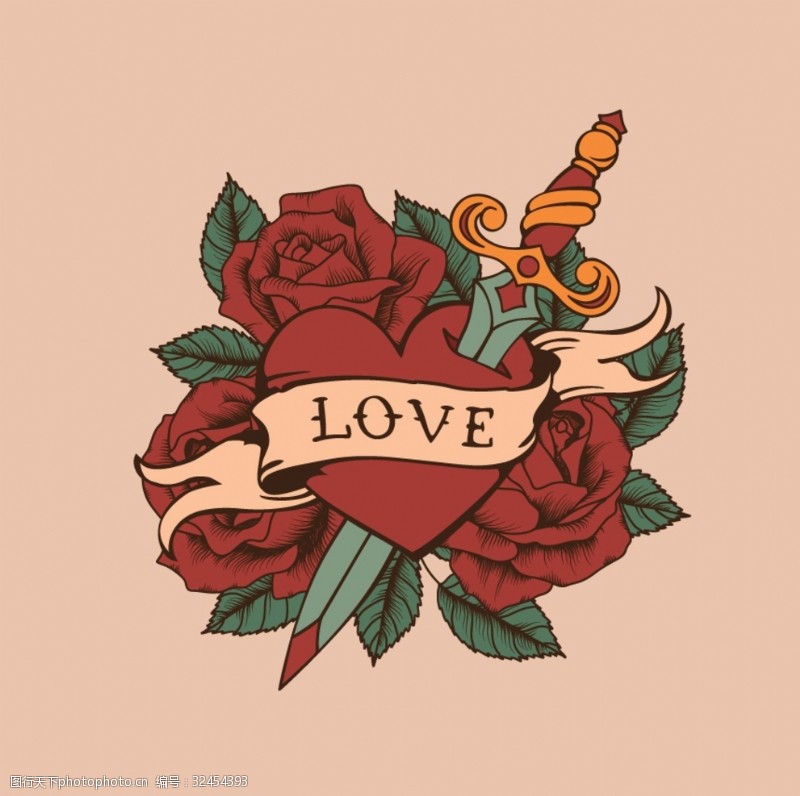 情侣装印花玫瑰花宝剑个性图案设计