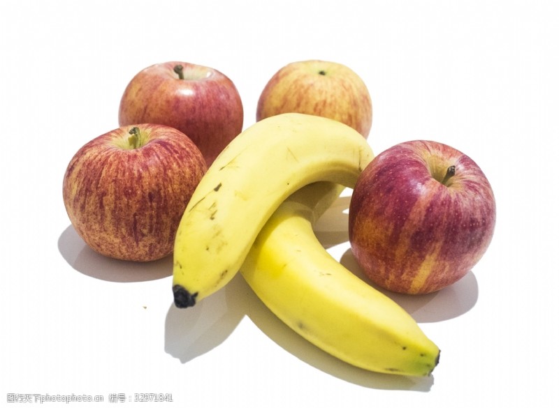 千库原创新鲜的黄色香蕉和苹果