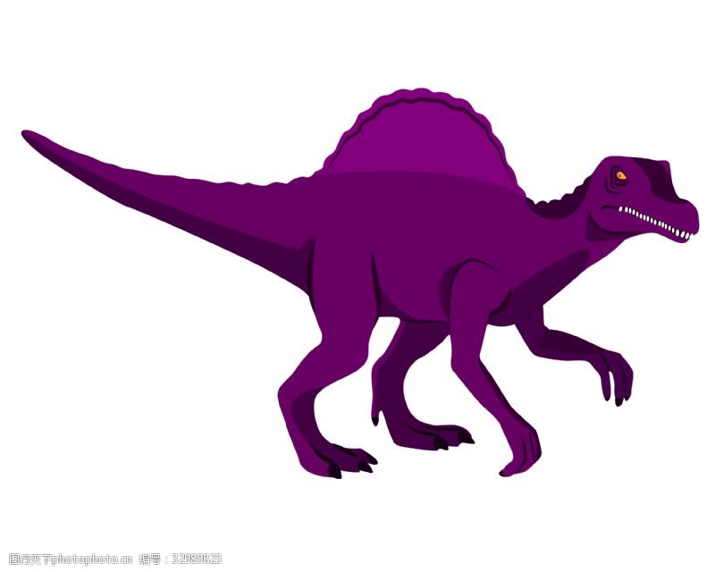 可爱装饰画紫色的恐龙装饰插画