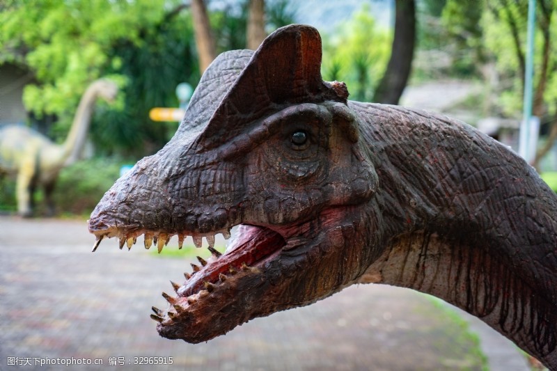 侏罗纪公园公园恐龙模型特写