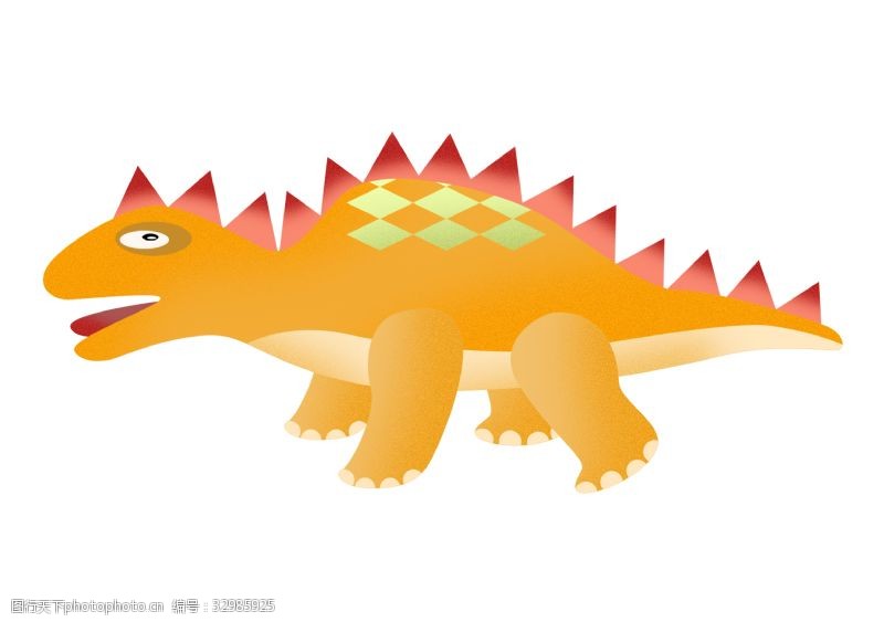 三角龙橙色三角恐龙插图