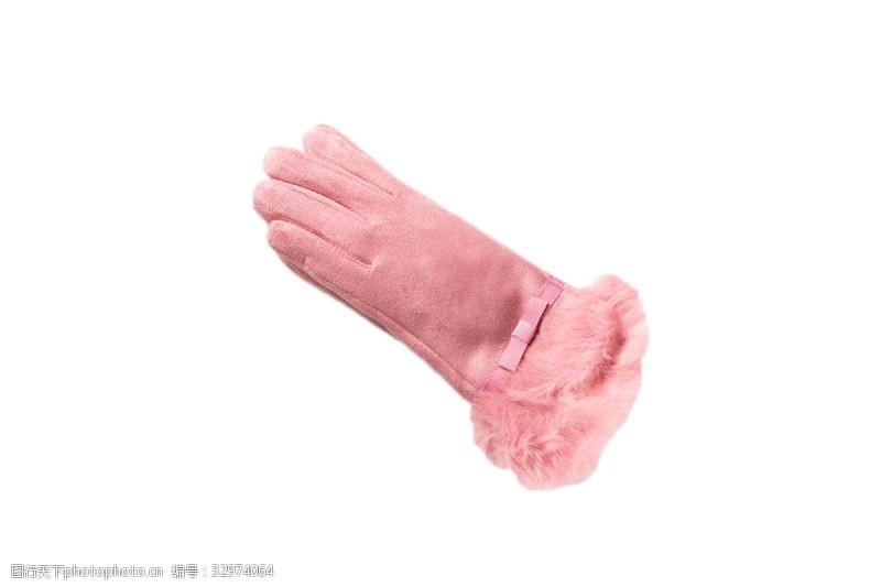 加绒加厚粉色纯皮冬季棉手套