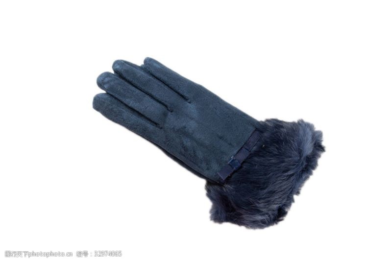 加绒加厚黑色纯皮保暖手套