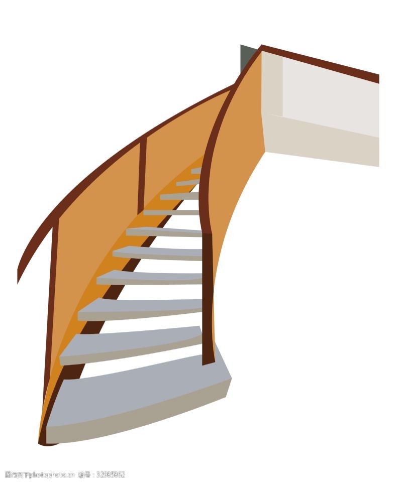 扶手栏杆立体楼房楼梯插图