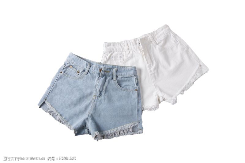 韩版潮流浅蓝白色时尚短裤