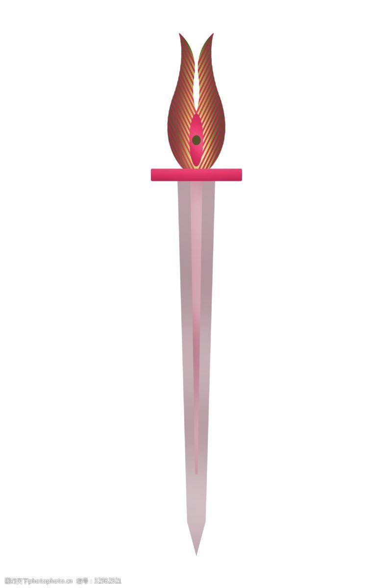 龙泉剑粉色的锋利宝剑插画