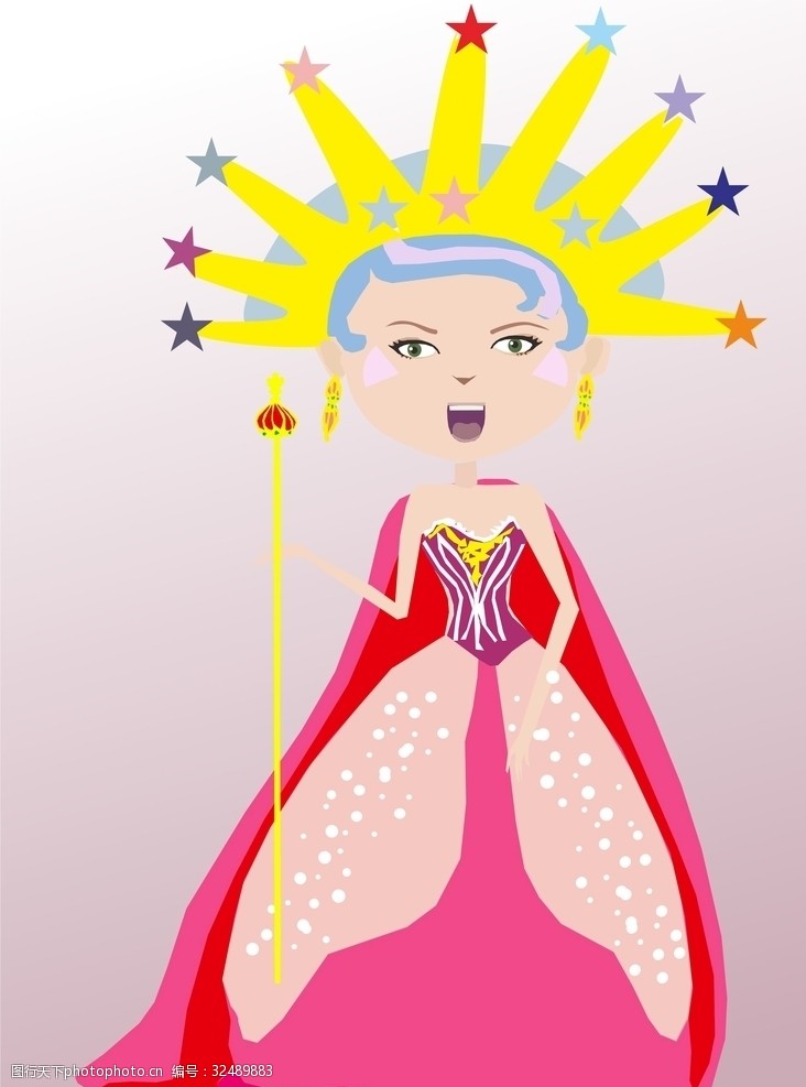 公主裙海报粉色女王卡通海报不一样的气场