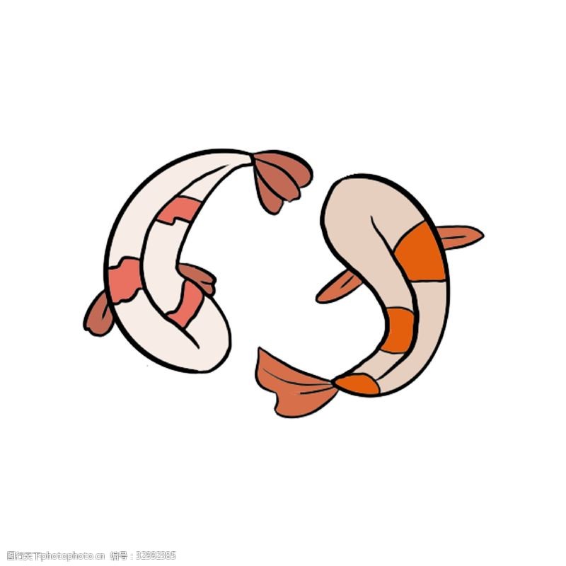 鲤鱼卡通海鲜锦鱼插图