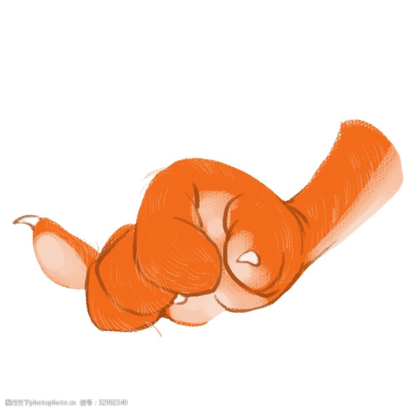 创意手势一只动物的手爪插画