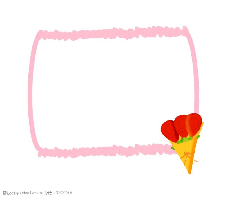 草莓冰淇淋草莓边框装饰插画