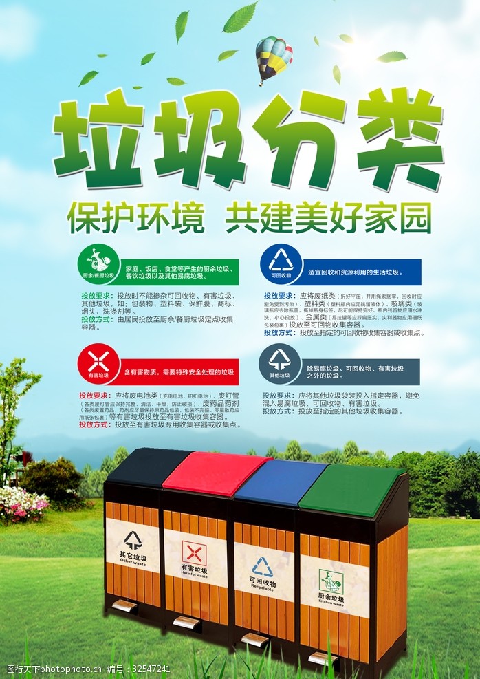 社会保护垃圾分类海报