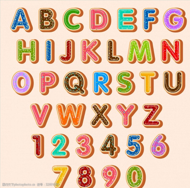 立体字母甜品字母数字