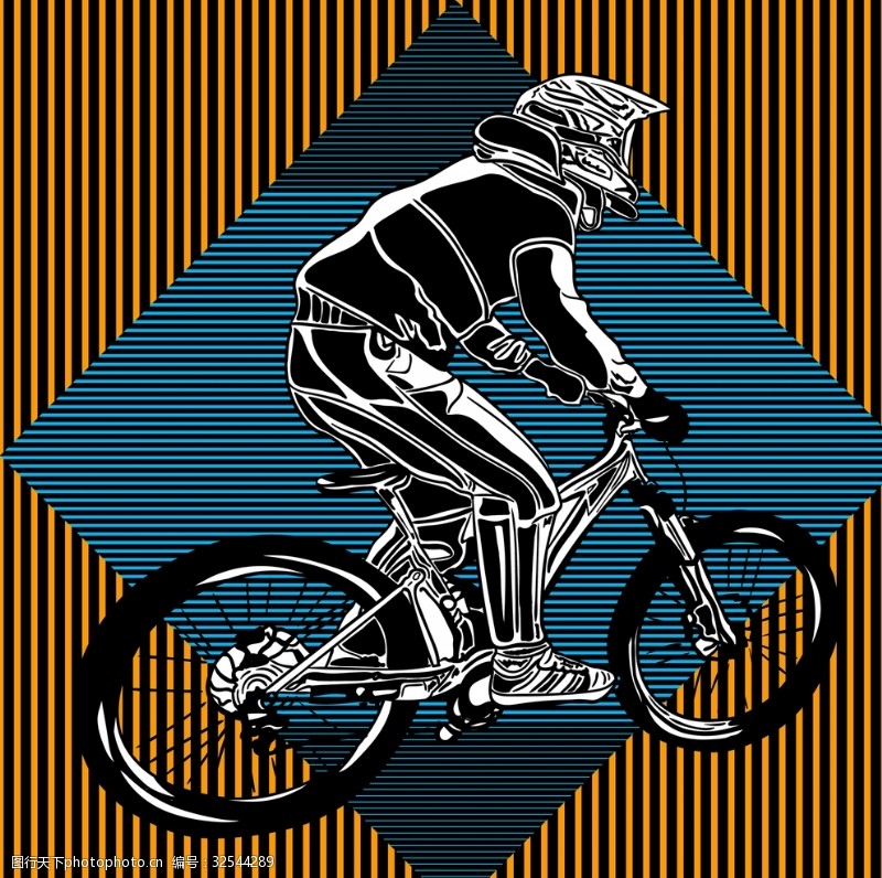 可爱会员卡自行车运动剪影图案设计