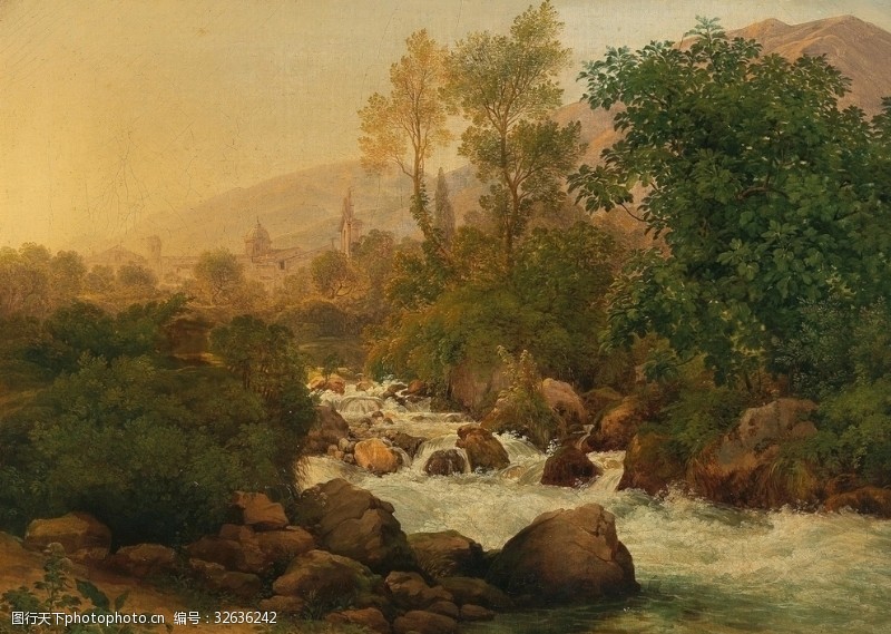 19世纪油画约瑟夫183雷贝尔作品