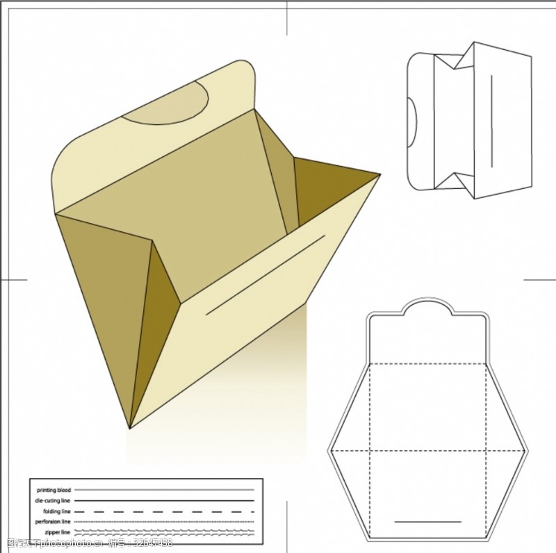 盒结构包装结构立体盒子盒子展开