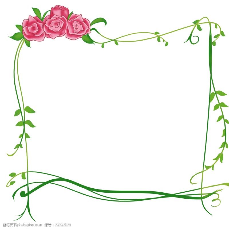 玫瑰花蔓藤的边框图片免费下载 玫瑰花蔓藤的边框素材 玫瑰花蔓藤的边框模板 图行天下素材网