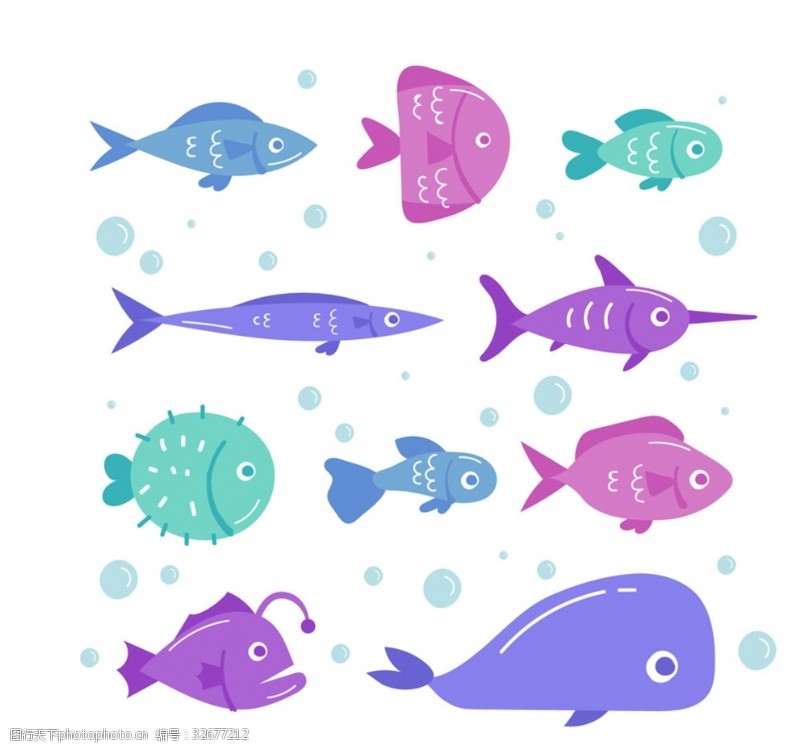 海洋生物10款彩色海洋鱼类