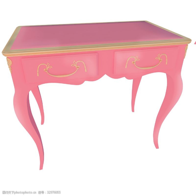 屉桌粉色带抽屉复古桌子