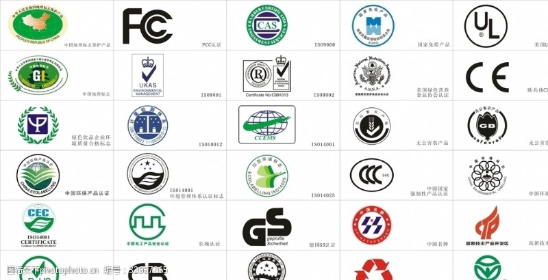 中国名牌标志各类认证标志