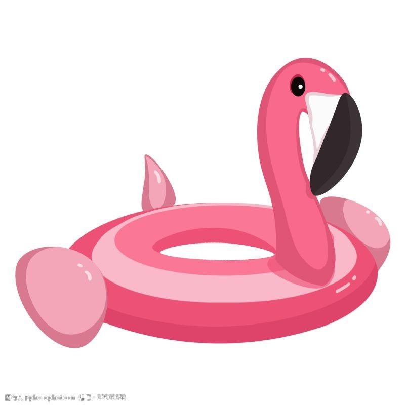 粉色火烈鸟夏季粉色可爱火烈鸟游泳圈