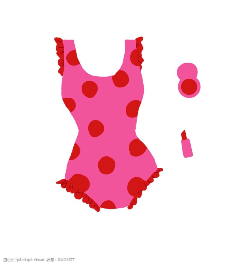 夏季连体泳衣夏季泳衣连体可爱性感粉色免扣PNG