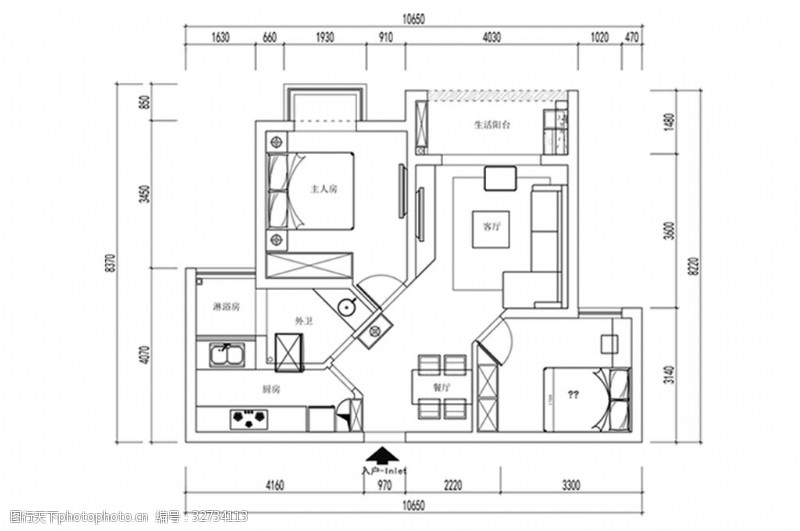 小户型装修小户型居室CAD平面方案