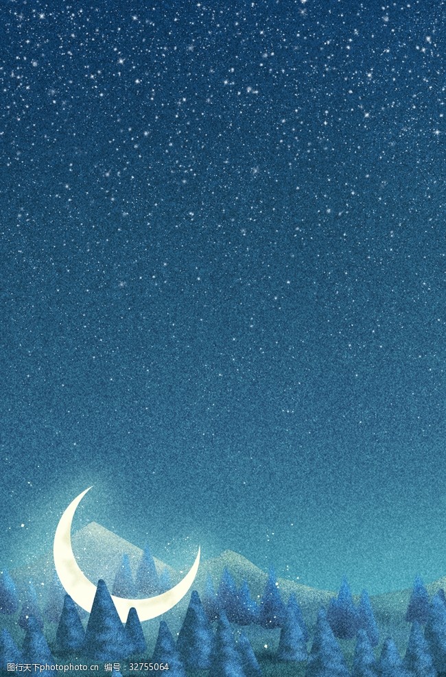 鲸鱼和女孩儿原创手绘梦幻星空背景
