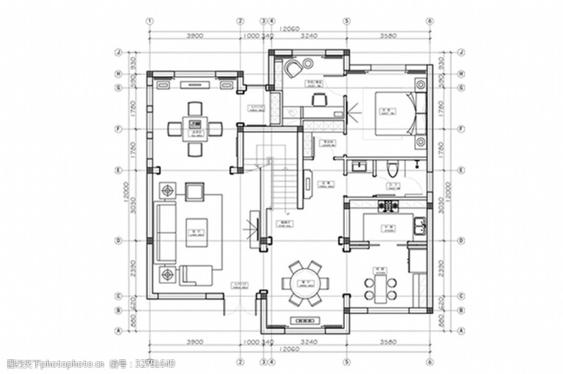 别墅平面方案别墅住宅户型CAD平面方案